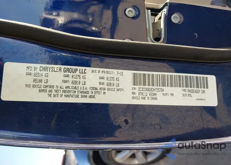 2013 Dodge Charger Se из США, поврежденный, VIN 2C3CDXBG9DH725784